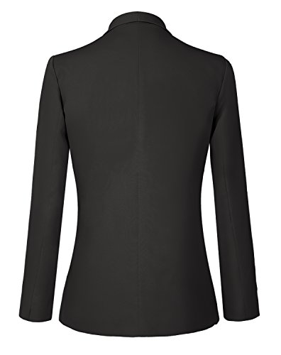 Urban GoCo Mujeres Blazers Chaqueta de Traje Slim Fit Elegante Oficina Negocios Outwear (XL, Negro)