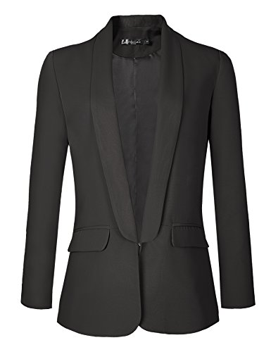 Urban GoCo Mujeres Blazers Chaqueta de Traje Slim Fit Elegante Oficina Negocios Outwear (XL, Negro)