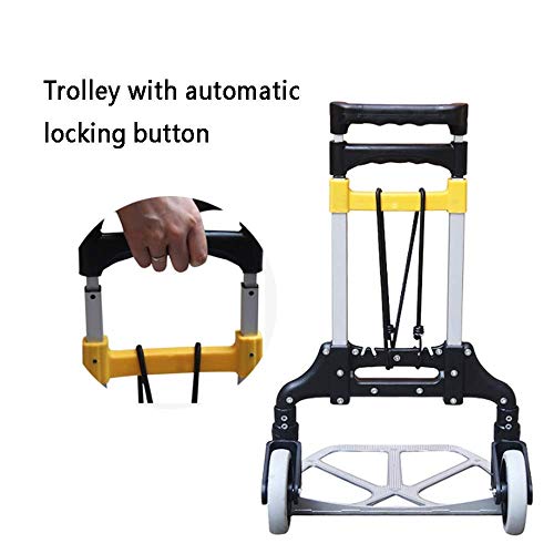 Utilidad de la Compra Plegable de la Carretilla, 154 Lbs Heavy Duty Cesta Viaje de 2 Ruedas, manija Ajustable en Altura Equipaje carros Plegables Compacto, Adecuado for la manipulación/Personal/Vi