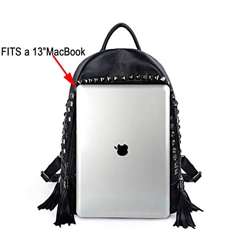 UTO - Bolso Mochila de Mujer Bolso de Hombro Moda de Cuero Sintético Remache Tachonado Calavera Cráneo Estilo Punk Gótico