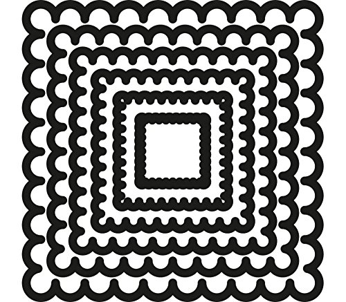 Vaessen Creative "Squares Scallop Shape Cutting Dies, Steel, Black