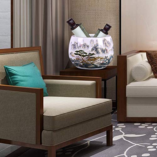 Vases Jarrón de Porcelana clásica de Estilo Chino para la decoración del hogar. Jarrón de cerámica de Arcilla Blanca Alta Hecha a Mano/Altura 22 cm, 3 Estilos Disponibles