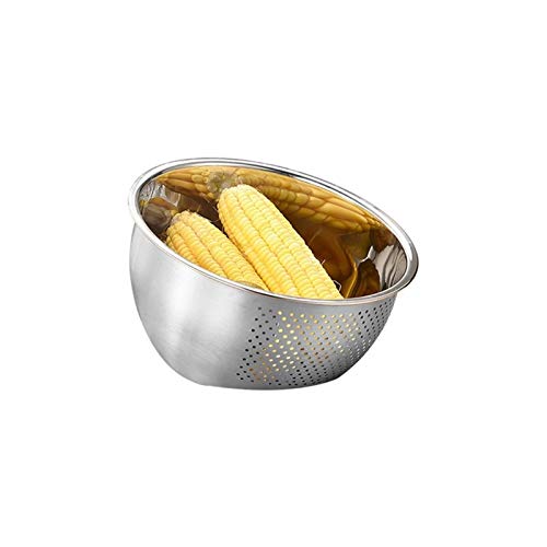 Vaso Del Filtro Colador, Comida Gruesa Filtro De Acero Inoxidable 304, Desagüe De La Casa Verduras Cuenca Cuenca Del Paquete Muy adecuado para el drenaje de las pastas, verdur (Color : Silver)