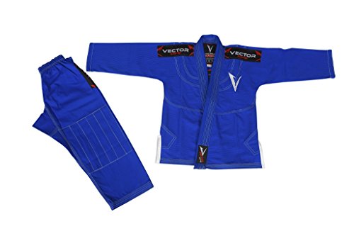 Vector Sports brasileño BJJ Gi Jiu Jitsu Gi para niños con Uniforme Kimonos ultraligeros y duraderos, Pantalones y Chaquetas preencogidos Tejido de Perlas, 100% algodón. Serie Attila
