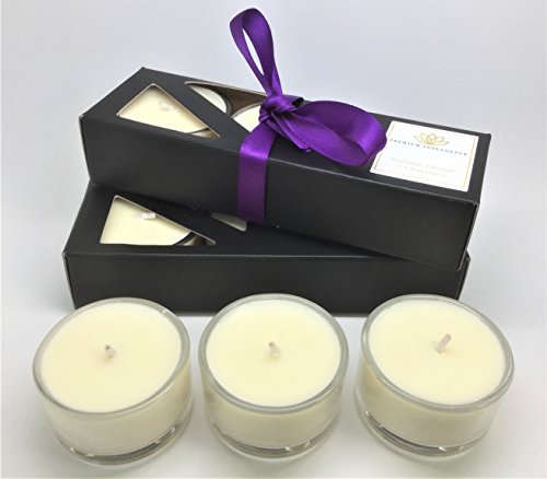 Vela aromática de cera orgánica y 100% natural, con esencia de nuez moscada, naranja y canela, en portavelas y caja de regalo, 9 x Tealights