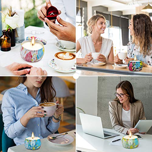 Velas Aromaticas, Cera de Soja Natural, Velas Perfumadas Regalos para Mujer, 4*4.4oz 25-30 Horas, Aromaterapia,Yoga,Aniversario,Día de Acción de Gracias, Gardenia, Lavanda, Jazmín, Vainilla