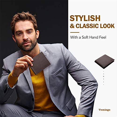 Vemingo Carteras de Hombre con Bolsillo de Moneda/Monedero con RFID Bloqueo para Tarjetas de Crédito Portamonedas Ligeros para Hombre/Adolescente (Xb-045 Marrón)