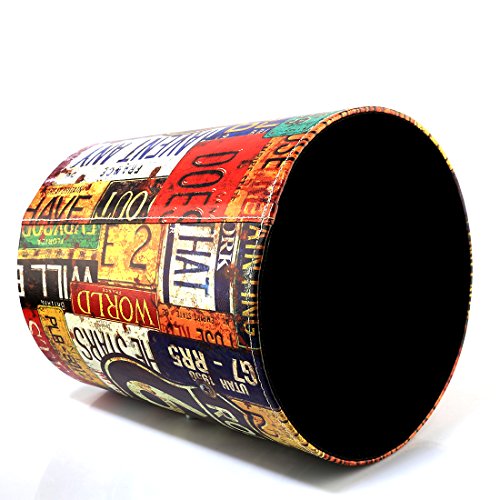 Vengo 10L Cuero Vintage Papelera,Oficina Cubo de Basura, Habitacion Papelera, 25 * 20 * 27cm