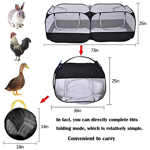 Venta plegable para jaula de animales pequeños, jaula de animales pequeños, portable, transpirable, parque de juegos para pollitos, conejos, mascotas pequeñas al aire libre