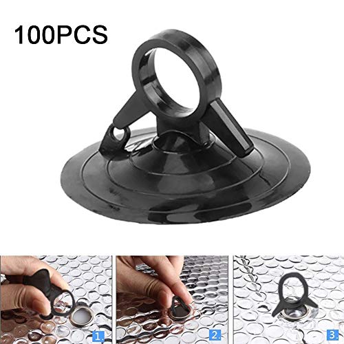 Ventosas 45mm Ventosas de Plástico sin Ganchos Ventosas Pequeñas Ventosas Extra Fuertes Para Baño Cocina Hogar Oficina Ventanas de Coche Vidrio Ventosas Negro 100 Piezas