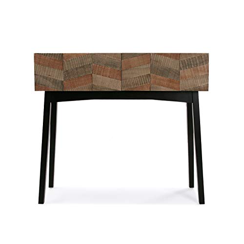 Versa 21080057 Mesa de Entrada Skagen, Madera, Marrón y Negro, 82 x 32 x 90 cm