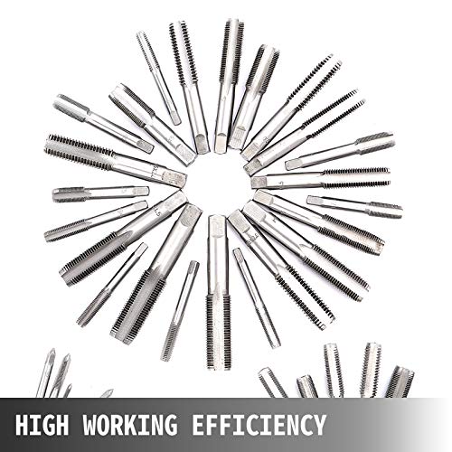 VEVOR Terrajas de Roscar, Conjunto Popular de 110 Piezas, Terrajas y Machos de Roscar de Acero al Tungsteno, Juego Terrajas y Machos con Llave Inglesa Ajustable, Herramientas para Roscar Métrica