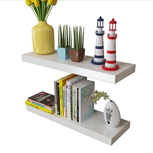 vidaXL 2X Estantes Exhibidores Flotantes Tablero DM Blanco Baldas Libros DVD