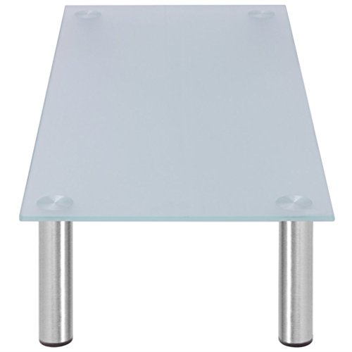 vidaXL Elevador de Monitor/Soporte de TV 80x35x17 cm Cristal Blanco