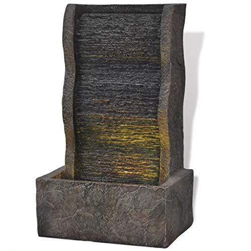 vidaXL Fuente Decorativa para Interior con Luz LED Poliresina Adorno de Agua