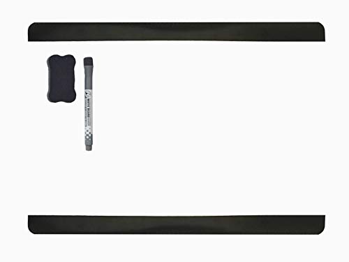 Villexun Pizarra Blanca magnética A4 de borrado en seco Imán para Nevera Flexible Grande Agenda Notas Pizarra Blanca con imán Pizarra con rotulador para Puerta de frigorífico (Lado Largo) (Negro)