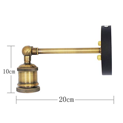 Vintage Industrial luz antigua pared lámpara cabeza cobre montaje accesorios pared Retro lámpara de pared con la lámpara de Edison E27 Socket (Single light)