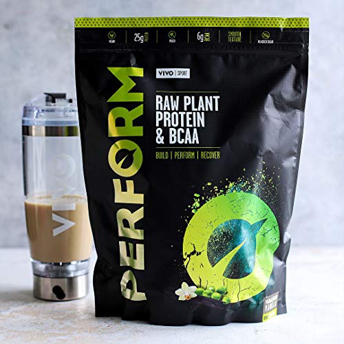 Vivo Life Realizar Polvo De Proteína Crudivegana. Guisante Y Cáñamo Mezclan Con Bcaa 910g 891g Madagascan vanilla
