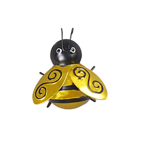Vosarea - Decoración de pared de metal, diseño de abeja de abeja para jardín, interior y exterior, tamaño S (dorado), hierro, Dorado, talla L
