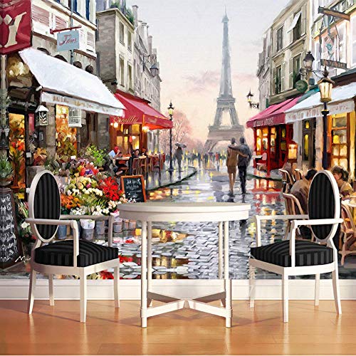 WAFJJ Papel Pintado Piedras 3D Torre eiffel Tamaño:W200XH140 CM Fotomurales Muro alquería Sala Living Dormitorio Oficina