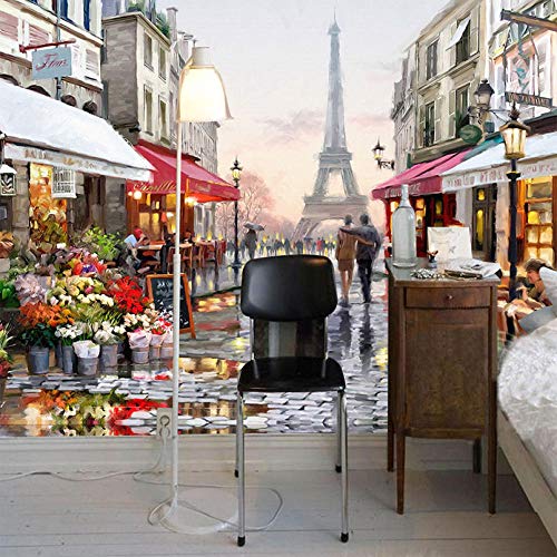 WAFJJ Papel Pintado Piedras 3D Torre eiffel Tamaño:W200XH140 CM Fotomurales Muro alquería Sala Living Dormitorio Oficina