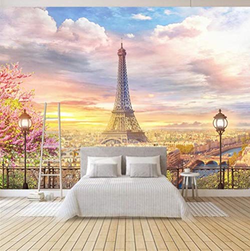 WAFJJ Papel Pintado Piedras 3D Torre eiffel Tamaño:W200XH175 CM Fotomurales Muro alquería Sala Living Dormitorio Oficina