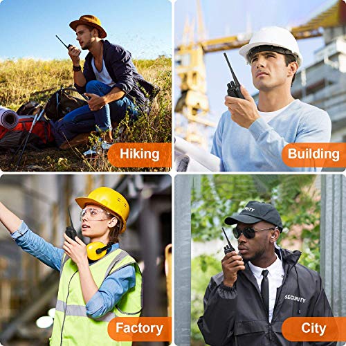 Walkie Talkie 2pcs 1500mah Batería Recargables USB 16 Canales con el Auricular Incorporado Antorcha de LED para Supermercado Hogar Actividad de Interior o al Aire Libre （Negro）