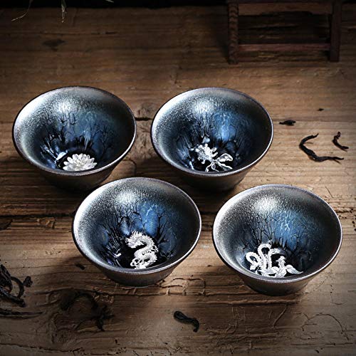Warmwin 50/60/80/90 ml Taza de té de cerámica Taza de glaseado con Hielo Agrietado Juego de té de Kung Fu Chino Porcelana técnica Tradicional Taza de té Juego de té Cuenco 18 81x41mm 50ml