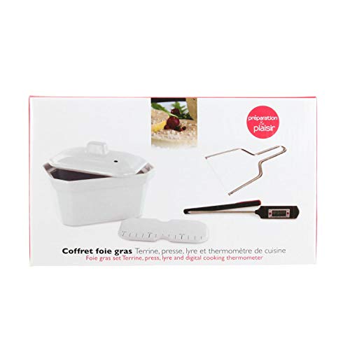 WEB2O – Estuche para Foie Gras terrina cerámica + Lira + termómetro de Cocina + Prensa