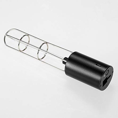Weehey Esterilizador Recargable UV Light Purificador de Aire DC5V Ultravioleta + Ozono Lámpara germicida UV Lámpara de esterilización portátil para Coche Cocina WC Gabinete Negro