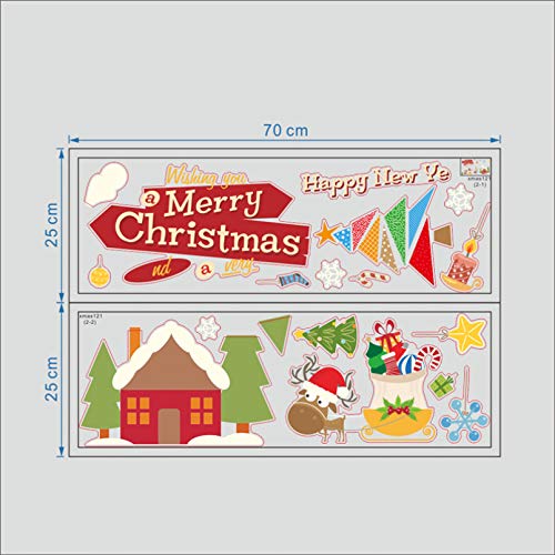 WEIPENG Árbol Festival Decoración Pegatinas De Pared para Habitaciones De Niños Decoración De Ventanas Tatuajes De Pared De Navidad Arte Mural De PVC