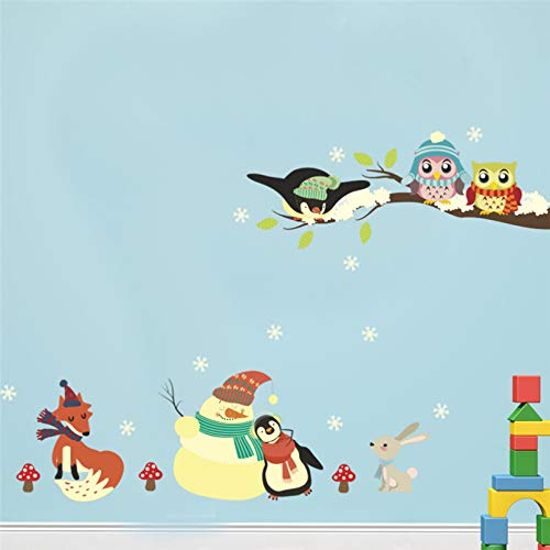 WEIPENG Ramas De Muñeco De Nieve 30 * 90 Cm Pegatinas De Pared Dormitorio Decoración del Hogar Calcomanías De Pared De Dibujos Animados Cartel DIY PVC Arte Mural