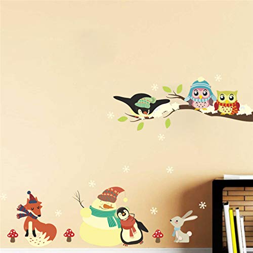 WEIPENG Ramas De Muñeco De Nieve 30 * 90 Cm Pegatinas De Pared Dormitorio Decoración del Hogar Calcomanías De Pared De Dibujos Animados Cartel DIY PVC Arte Mural