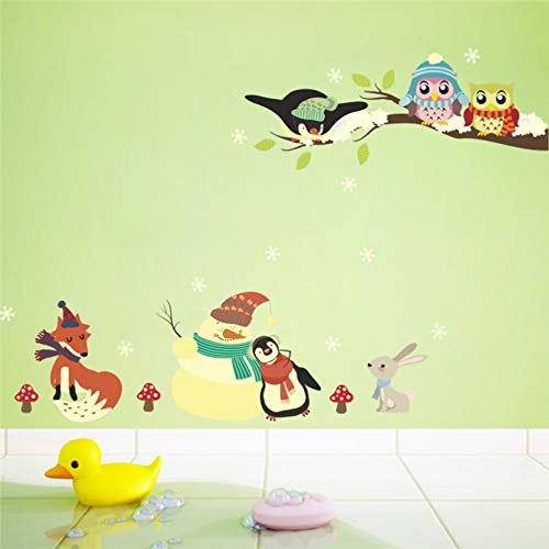 WEIPENG Ramas De Muñeco De Nieve 30 * 90 Cm Pegatinas De Pared Dormitorio Decoración del Hogar Calcomanías De Pared De Dibujos Animados Cartel DIY PVC Arte Mural