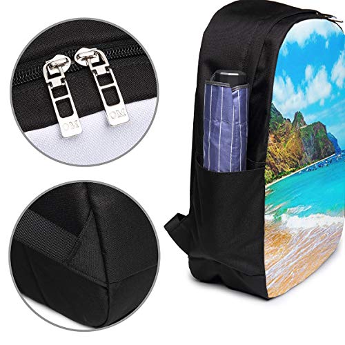 WEQDUJG Mochila Portatil 17 Pulgadas Mochila Hombre Mujer con Puerto USB, Playa de Tenerife Mochila para El Laptop para Ordenador del Trabajo Viaje