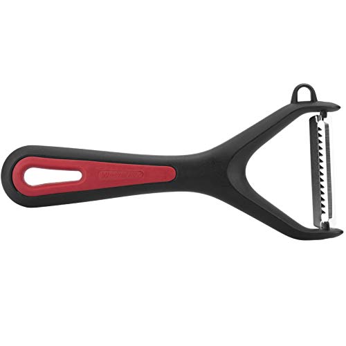 Westmark Gallant - Pelador (plástico y Acero Inoxidable), Color Negro, Rojo y Plateado, plástico, Rojo/Madera de Oveja, 15 x 6.9 x 1.8 cm