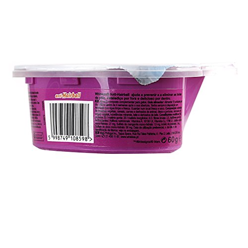 WHISKAS snack para gatos anti bola tarrina 60 gr