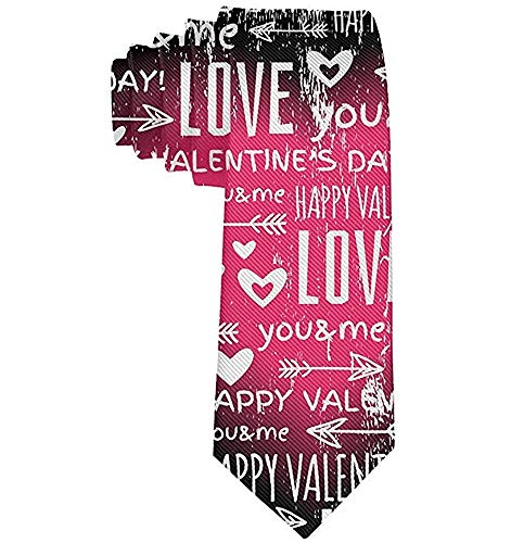 WILHJGH Corbata Corbatas divertidas Colorido Feliz Día de San Valentín Flecha de amor Moda Novedades Corbatas para hombres adolescentes