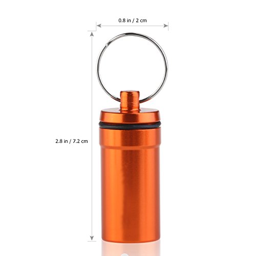 WINOMO 6 piezas Pastillero Píldoras Llavero Caja Botella Contenedor De Aluminio Impermeable
