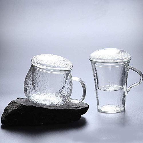 WLGQ Juego de té Europeo, Martillo japonés de Tres Piezas, Taza de té con Tapa, con Filtro, patrón de Martillo de Marca de té, Taza de té Verde, té de la Tarde, Fiesta, Regalo, a