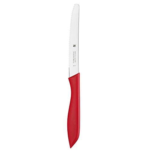 WMF - Juego de cuchillos de desayuno (2 piezas, 23 cm, cuchillo para panecillos, cuchillo para pan, hoja especial, mango de plástico), color rojo