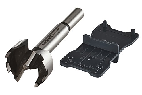 Wolfcraft 113200 8728000-1 Broca Forstner CV + Plantilla de Marcado para bisagras 26 + 35 mm diam. 35 x 90 mm, 35mm