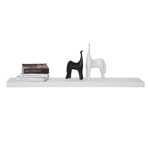 WOLTU Estantería Flotantes Blanco Baldas 100cm Estante para Pared de Tablero de Madera RG9317ws