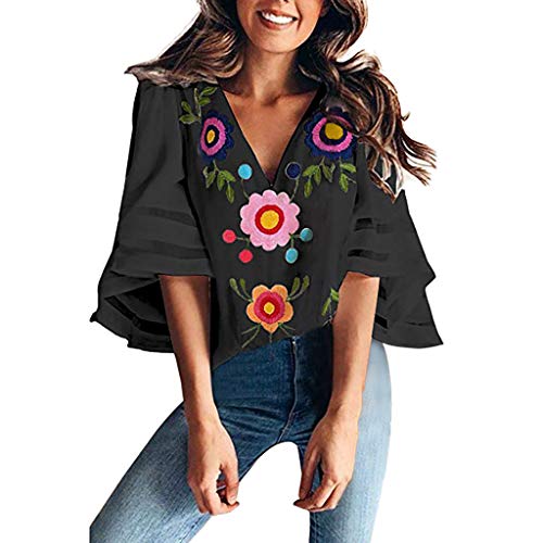 Womens Summer Casual Cuello En V Carta sin Mangas Casual T Shirt Top Blusa Camisas Mujer Camiseta Estampada de Manga Larga con para Mujer Tallas Grandes Camisetas y Tops Camisa de Vestir Blusas