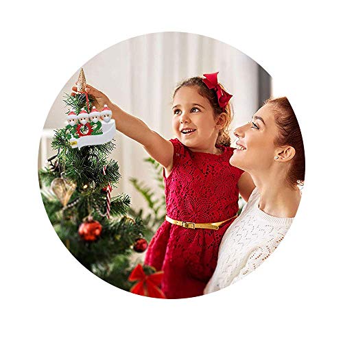 Wondsea - Kit de cuarentena Personalizado de 2 Piezas, Nombre de la Familia 2020, Regalo de Adorno navideño con máscara, Papel higiénico, Cuatro Personas