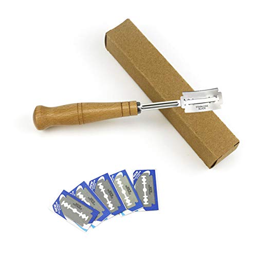 Wosiky Cuchillo de panadería, Arco de Pan de Acero Inoxidable Curvado con Cuchillas de Repuesto de 5 Piezas, Herramientas Hornear en la Cocina