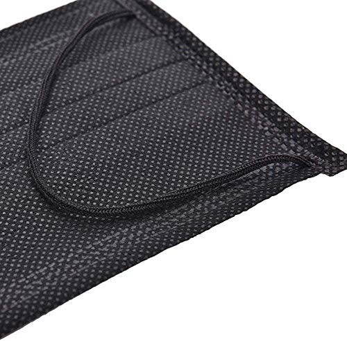 Wudi 50pcs -3ply Protección de Nariz y Boca, Embalaje higiénico Adecuado para Oficina, Exterior(Nero)