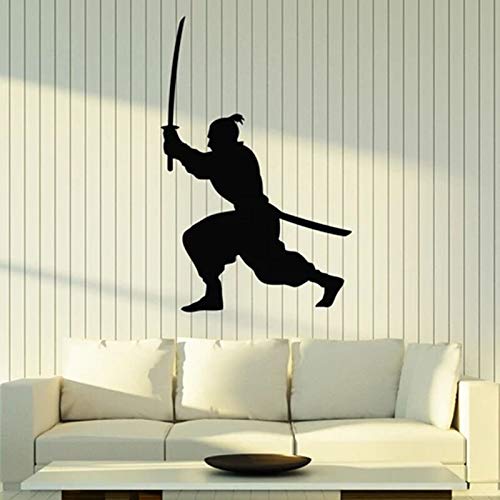 wZUN Samurai Pared calcomanía Estilo asiático Lucha Artes Marciales Dormitorio Gimnasio decoración del hogar Vinilo Pegatina 68X44cm