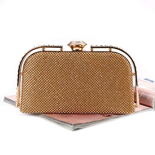 Xasclnis Bolso de la Boda del Bolso de Tarde de Las señoras para el Partido Nupcial del Baile de Fin de Curso (Color : Golden)