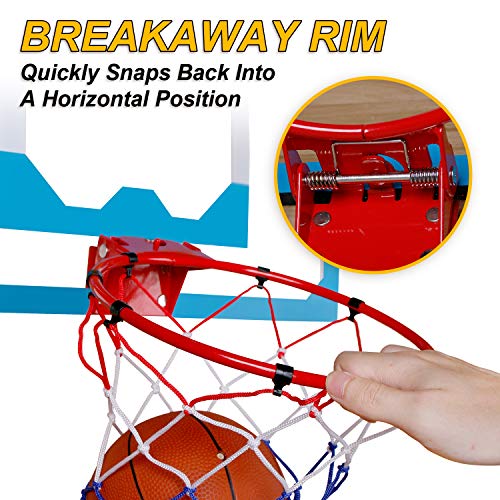 XGEAR Canasta Baloncesto Tablero Baloncesto Juego Al Aire Libre y Interior Oficina Habitación Jardín Aro Baloncesto para Niños y Adultos (Incluyendo Inflador y Pelota)